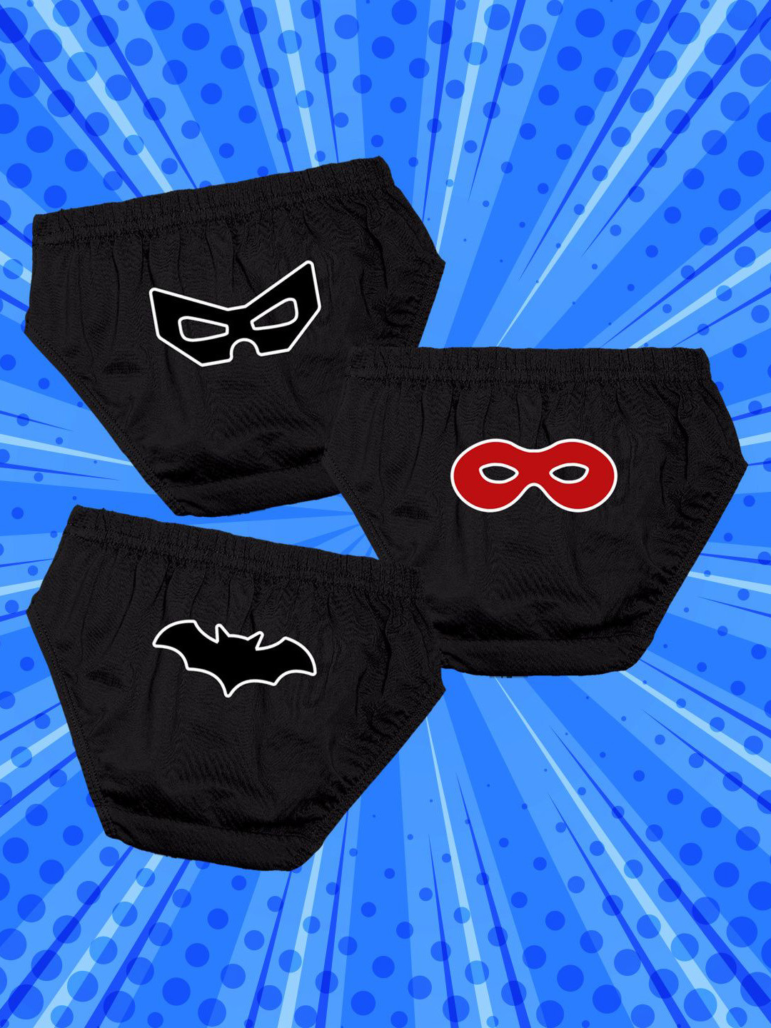 NUSYL Boys Pack Of 3 Printed Mid Rise Basic Briefs - NUBCBRFPO3.0163