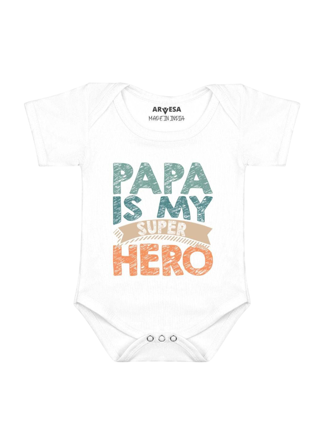 Arvesa Papa Is My Super Hero Printed Bodysuit