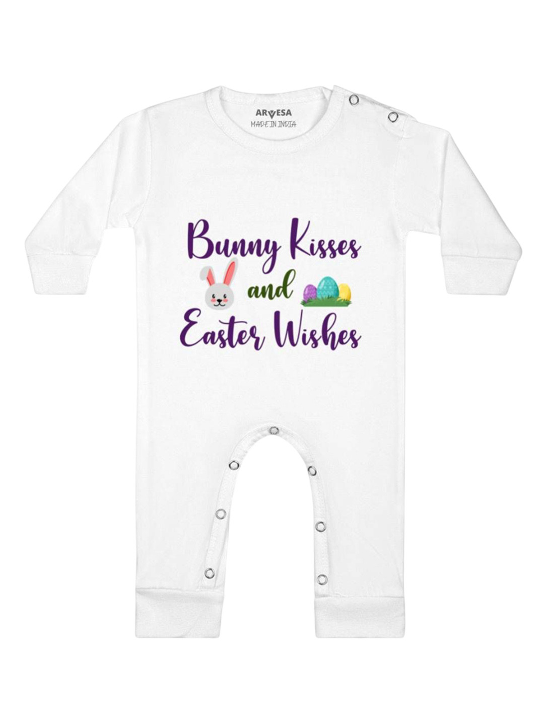 Arvesa Easter Wishes Printed Baby Romper