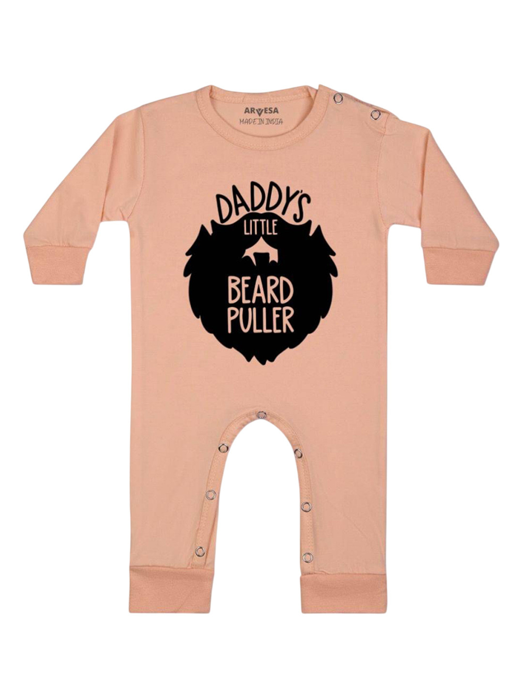 Arvesa Kids Daddy Little Beard Puller Printed Baby Romper