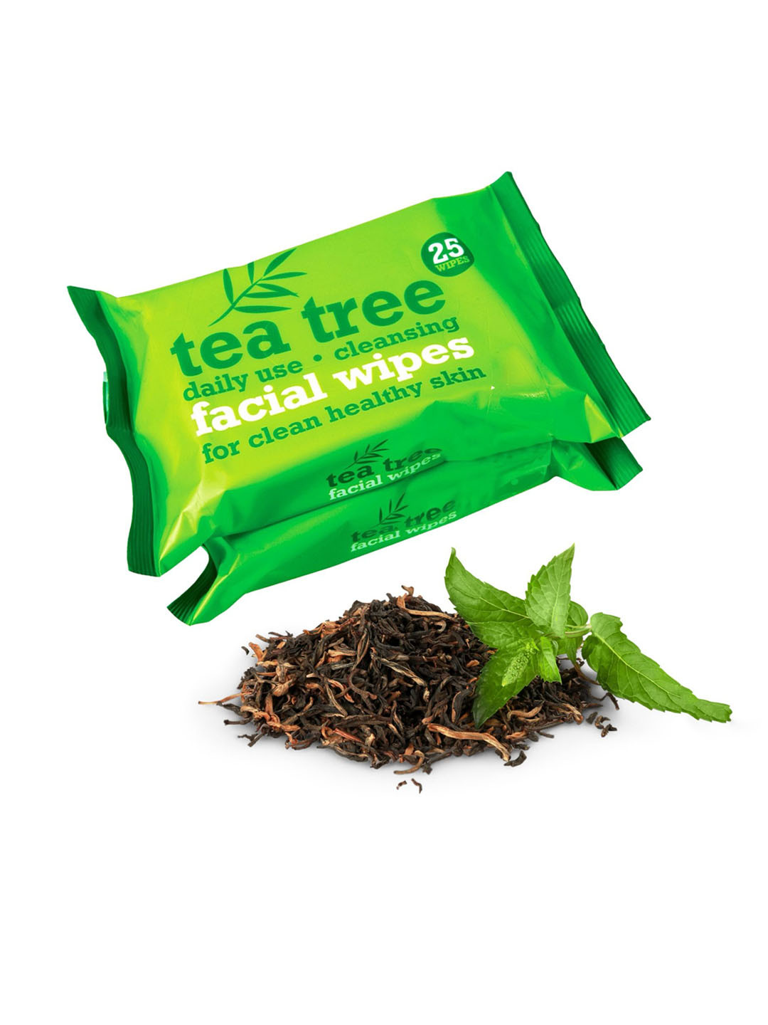 XPEL MARKETING UK Set Of 2 Tea Tree Cleansing Facial Wipes - 25 Pieces Each