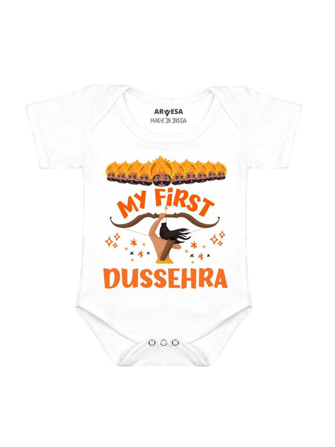 Arvesa First Navratri Printed Baby Romper