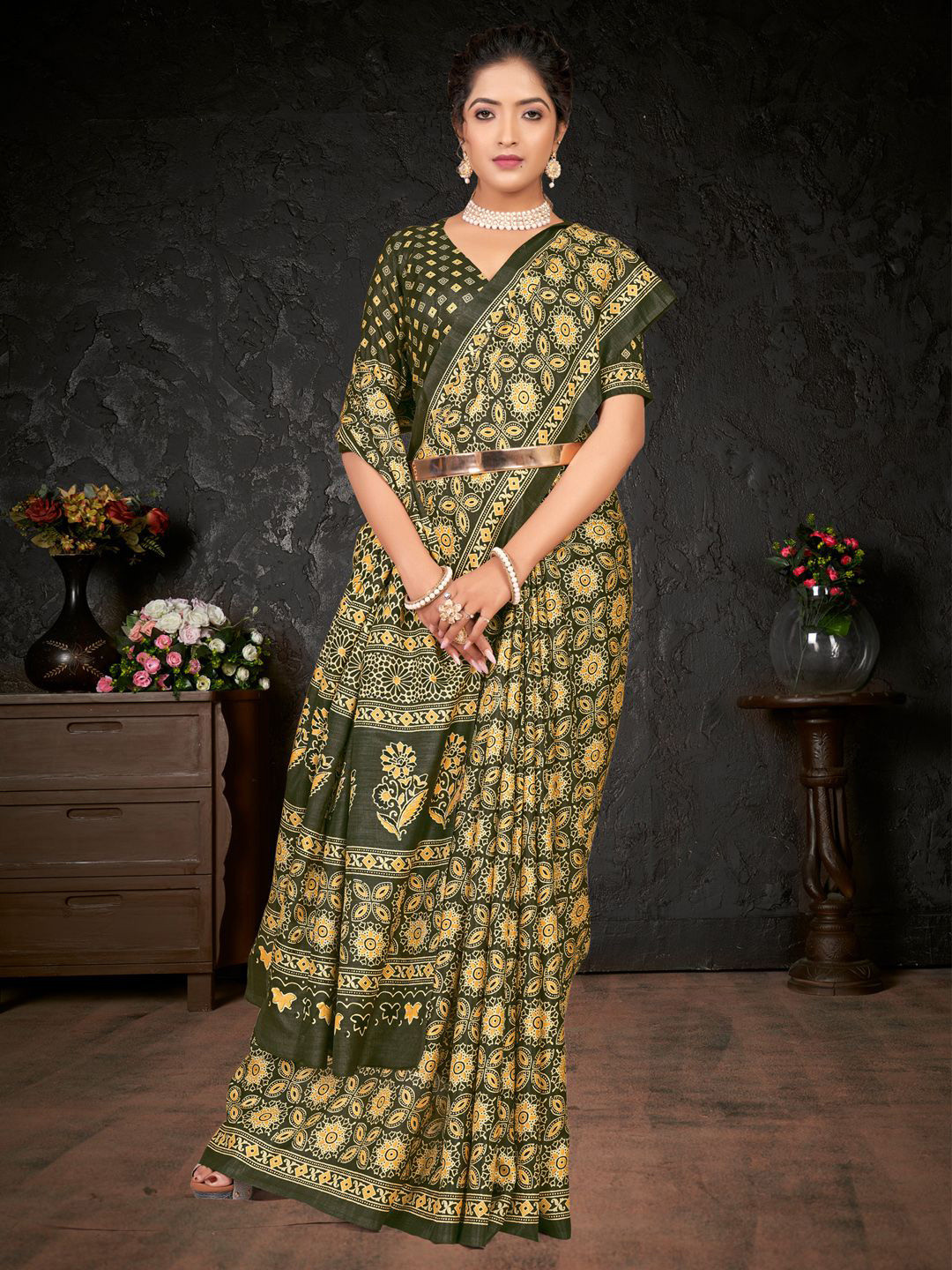 Mitera Bagh Block Print Saree