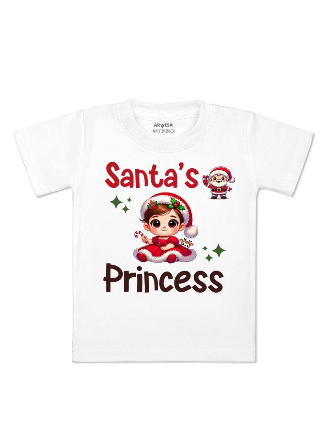 Arvesa Santas Princess Printed Kids Unisex T-shirt