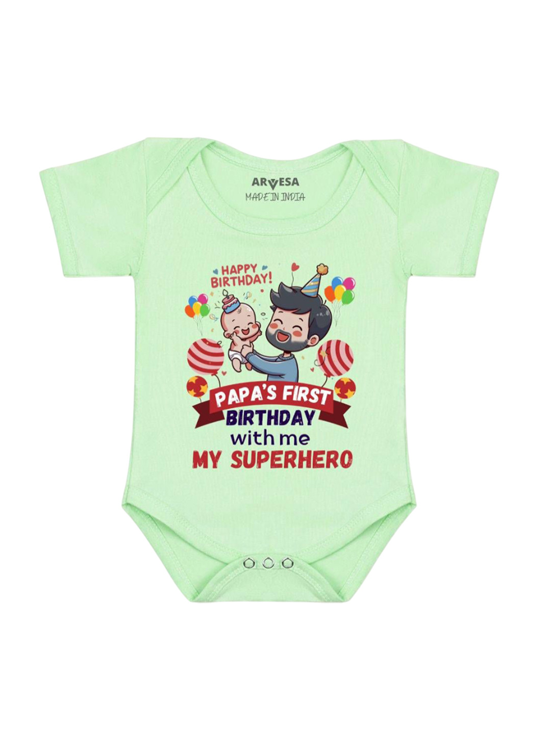 Arvesa Kids Papa First Birthday With Me Printed Bodysuit