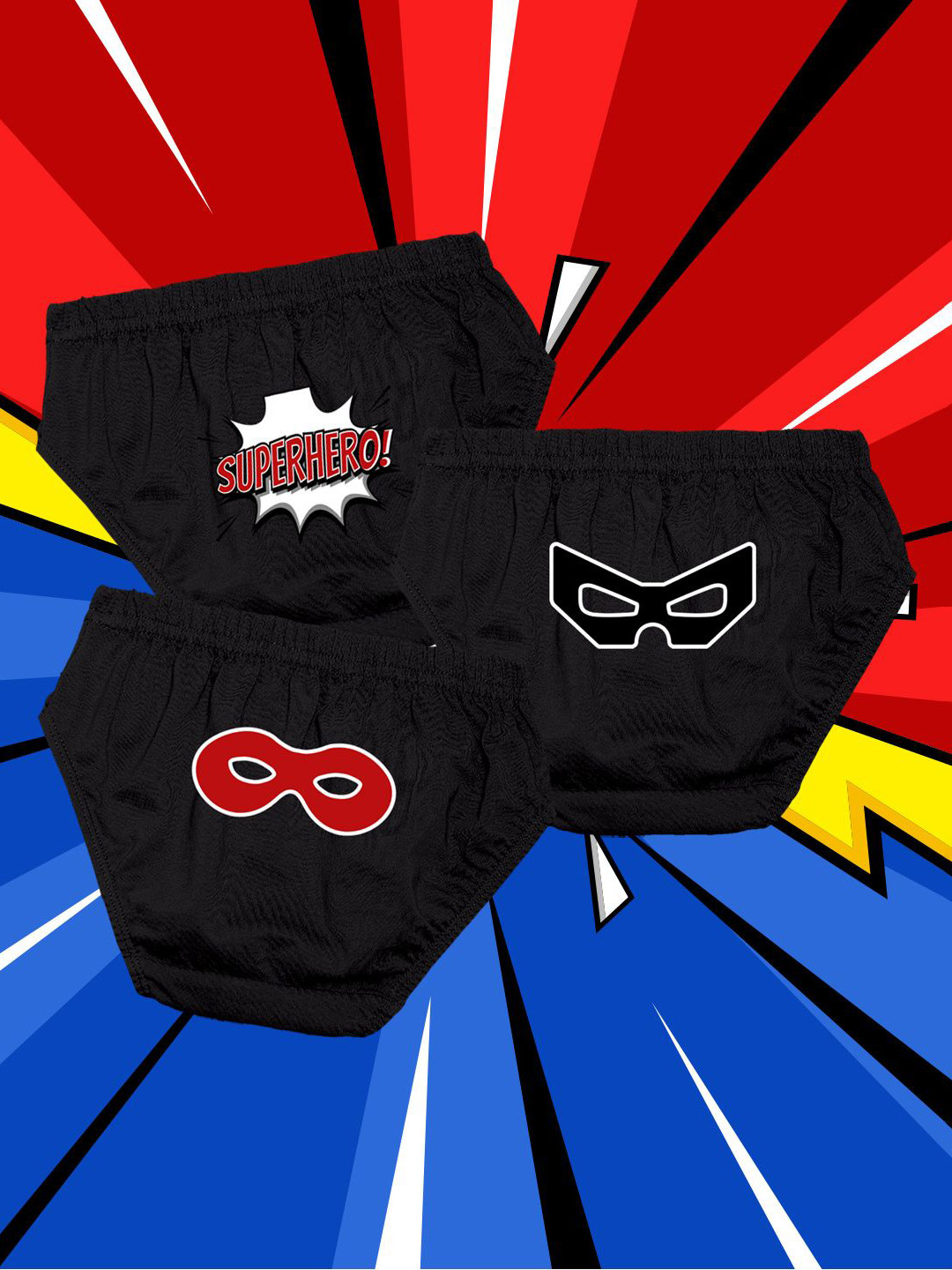 NUSYL Boys Pack Of 3 Printed Mid-Rise Cotton Basic Briefs - NUBCBRFPO3.0161