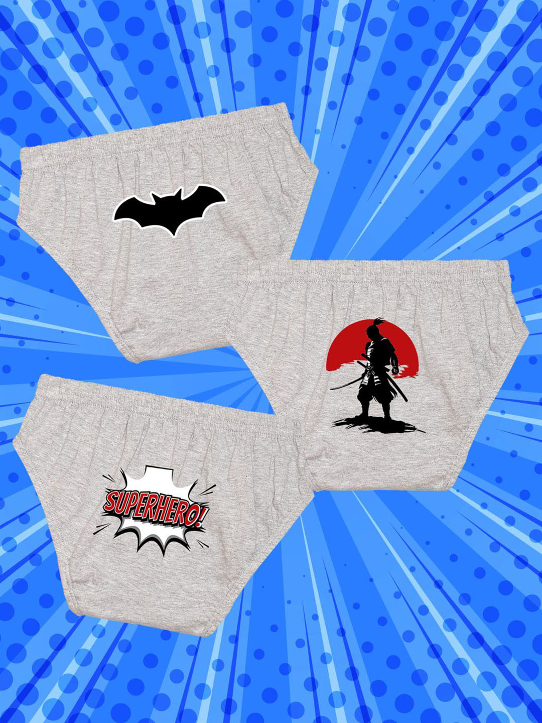 NUSYL Boys Pack Of 3 Printed Mid Rise Cotton Basic Briefs - NUBCBRFPO3.0167