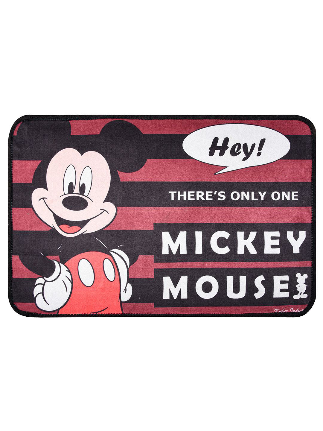 Kuber Industries Maroon & White Mickey Printed Square Shaped Doormat