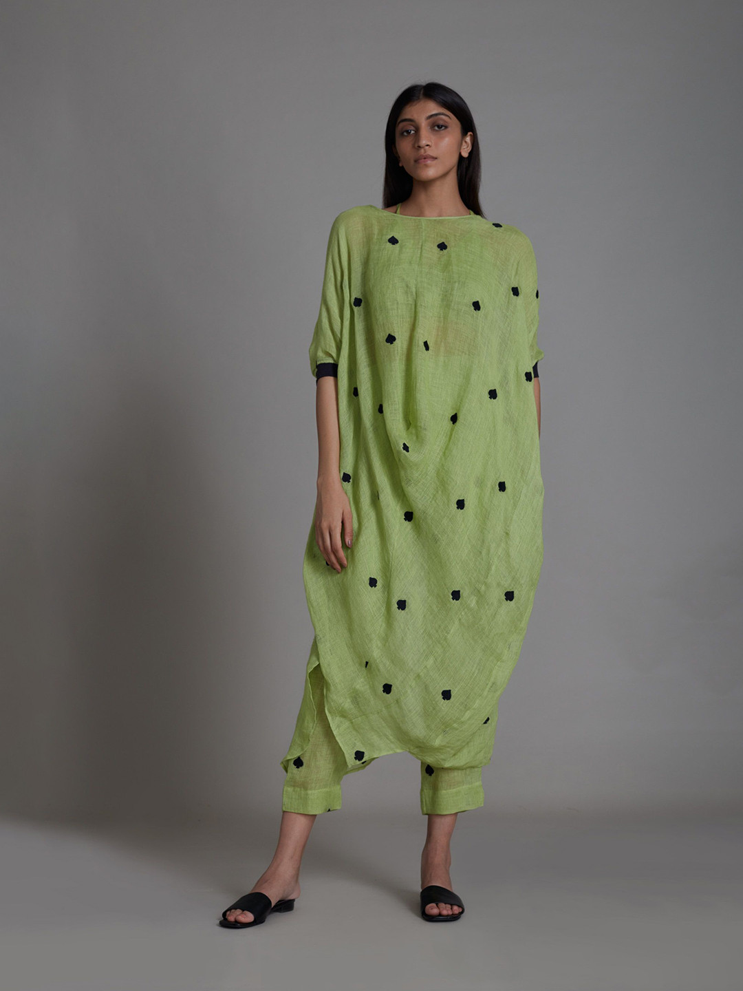 MATI Print Linen Midi Dress