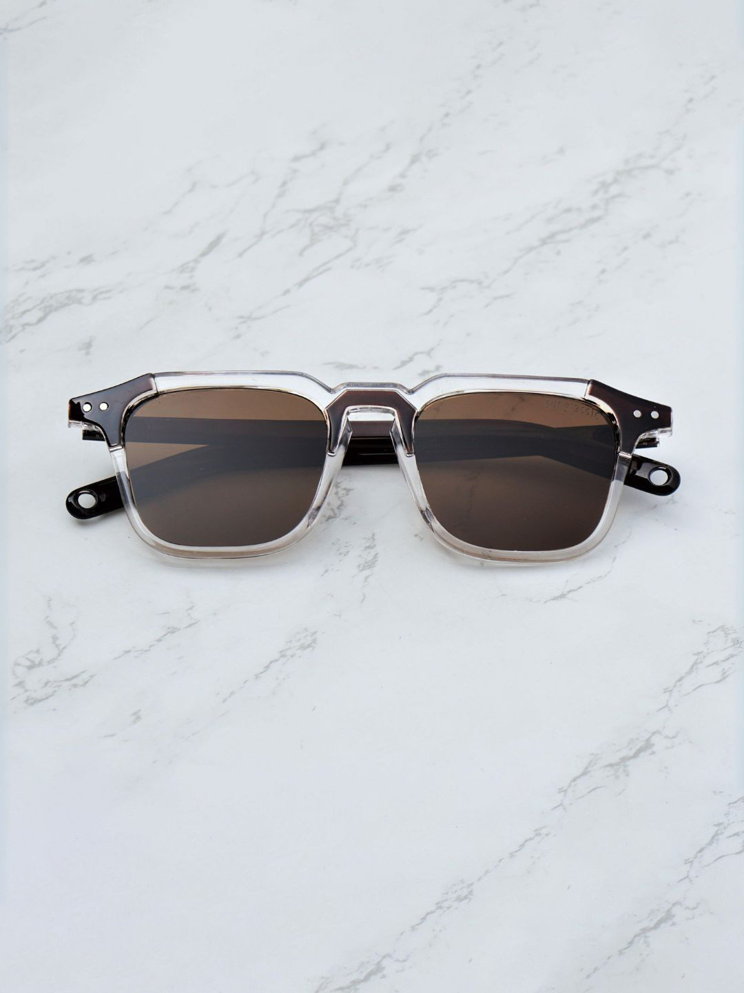 SUNGLASSIC Unisex Kingsman Full Brown Square Sunglasses