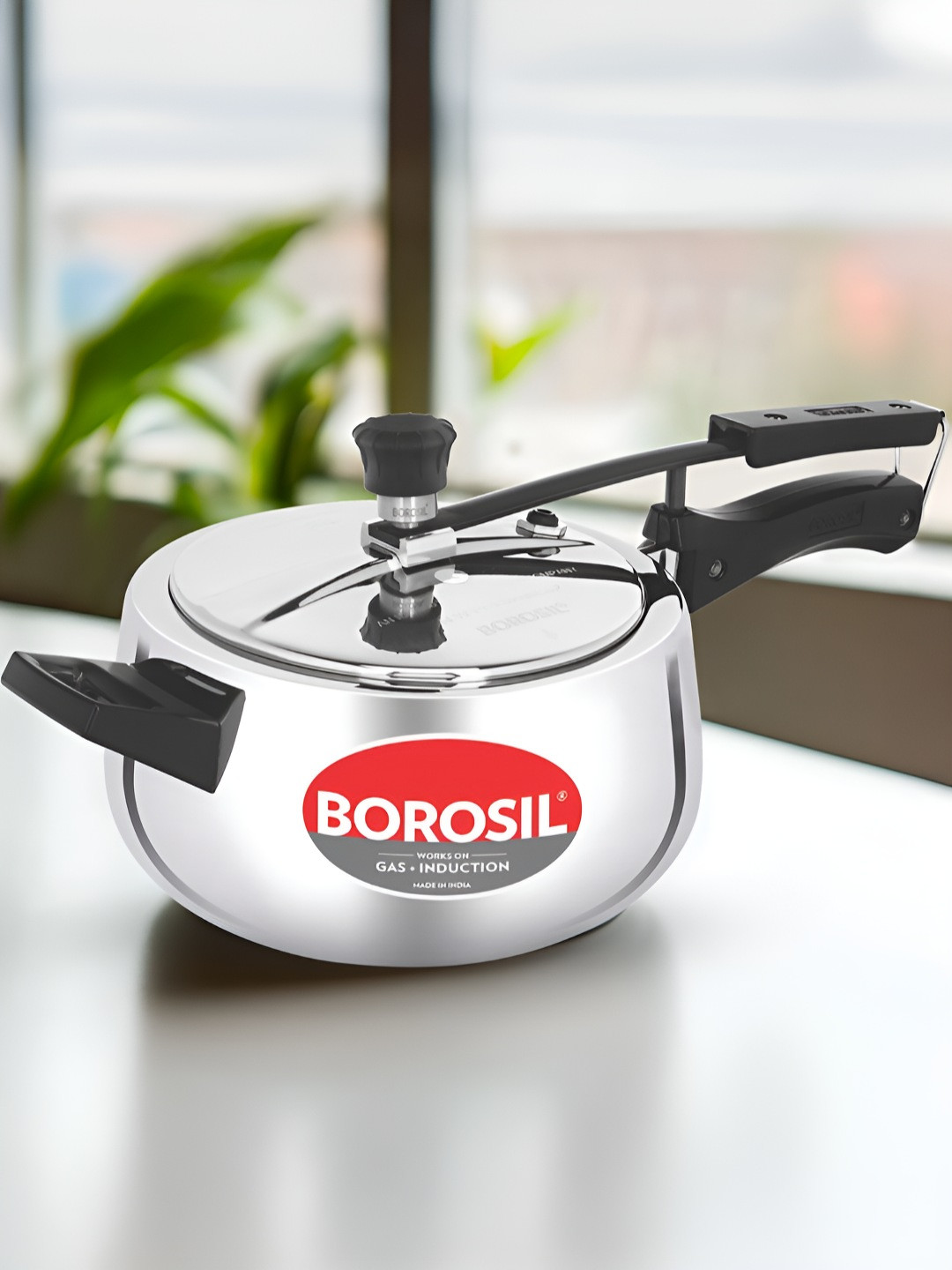 BOROSIL Pronto Tri-Ply Stainless Steel Dishwasher Safe Induction Inner Lid Pressure Cooker-5 L