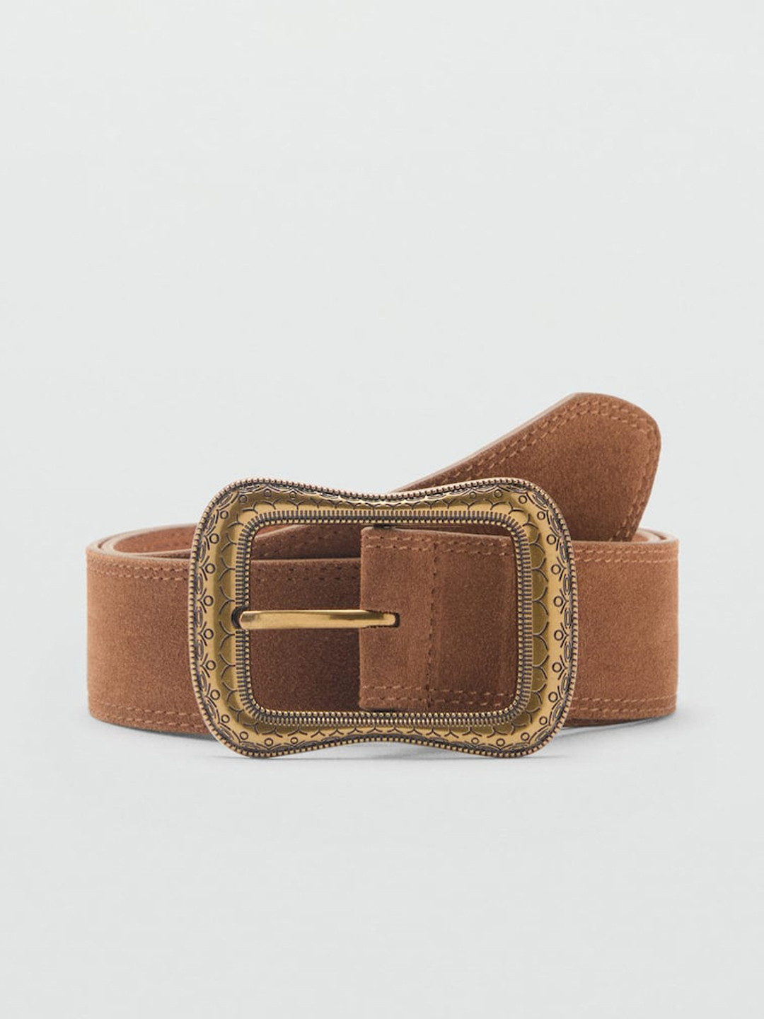 MANGO Women Leather Wide Belt