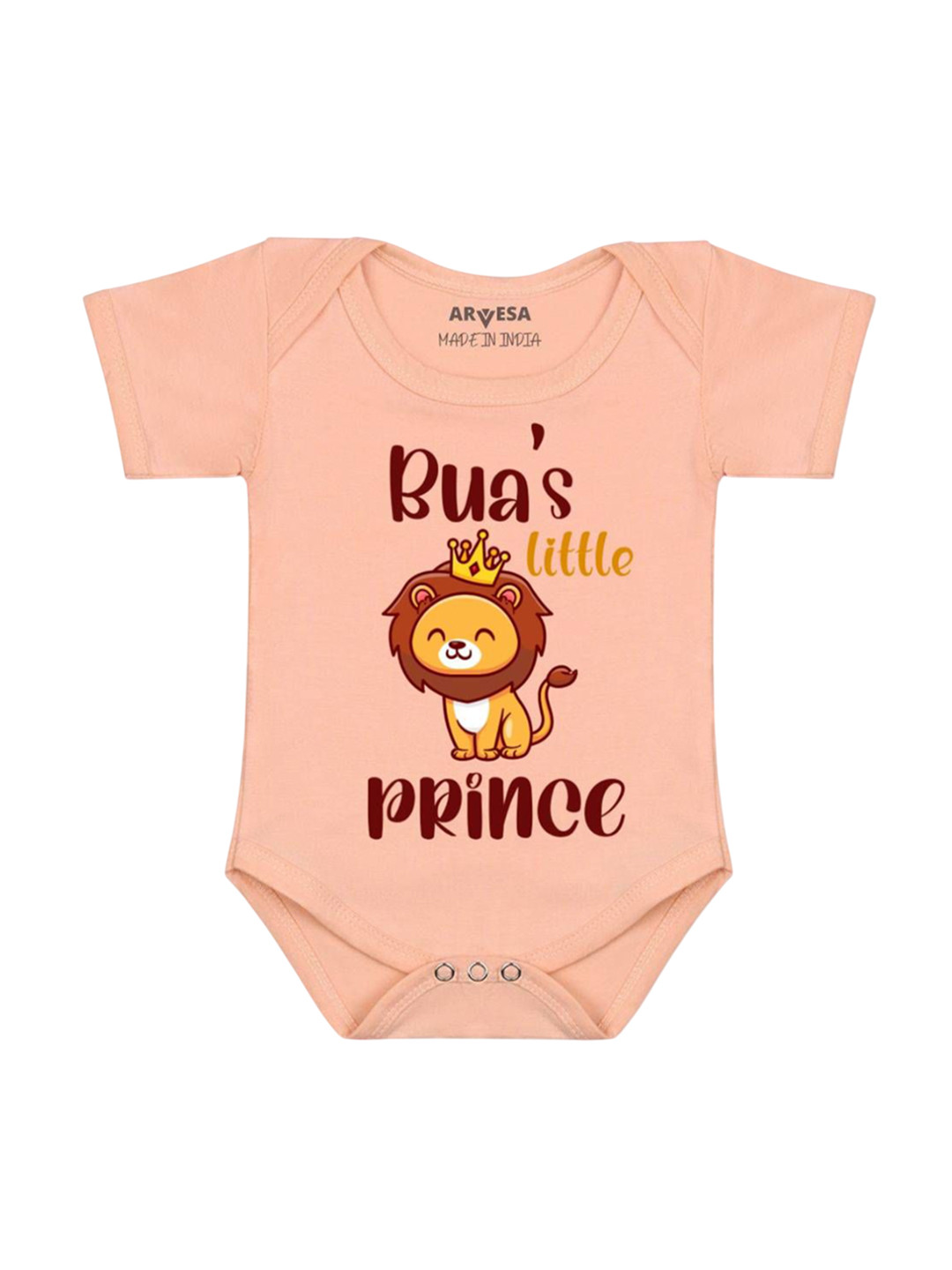 Arvesa Kids Round Neck Short Sleeves Bua Little Prince Printed Bodysuit