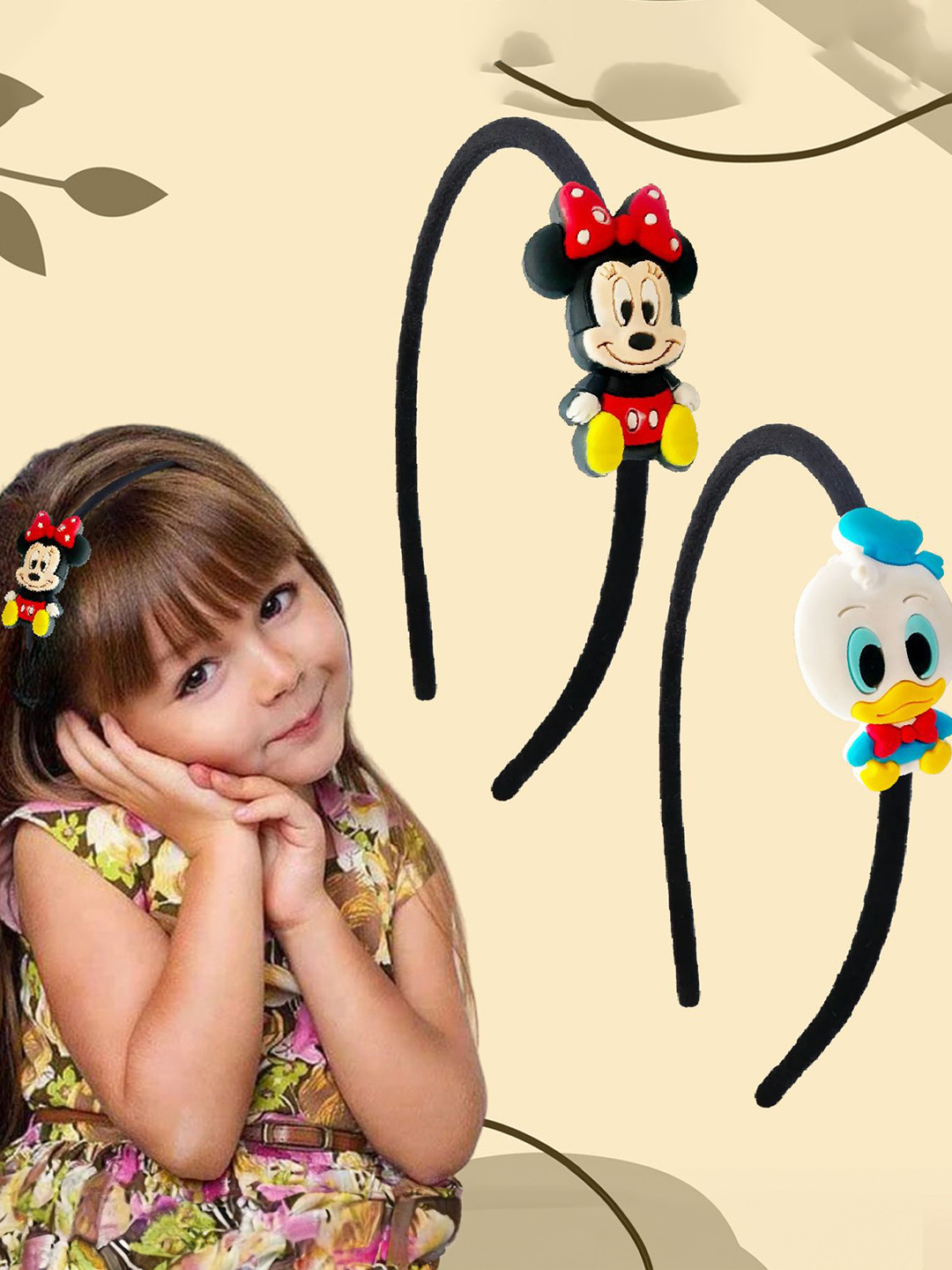 LYKAA Set of 2 Assorted Colour Cartoon Hairbands