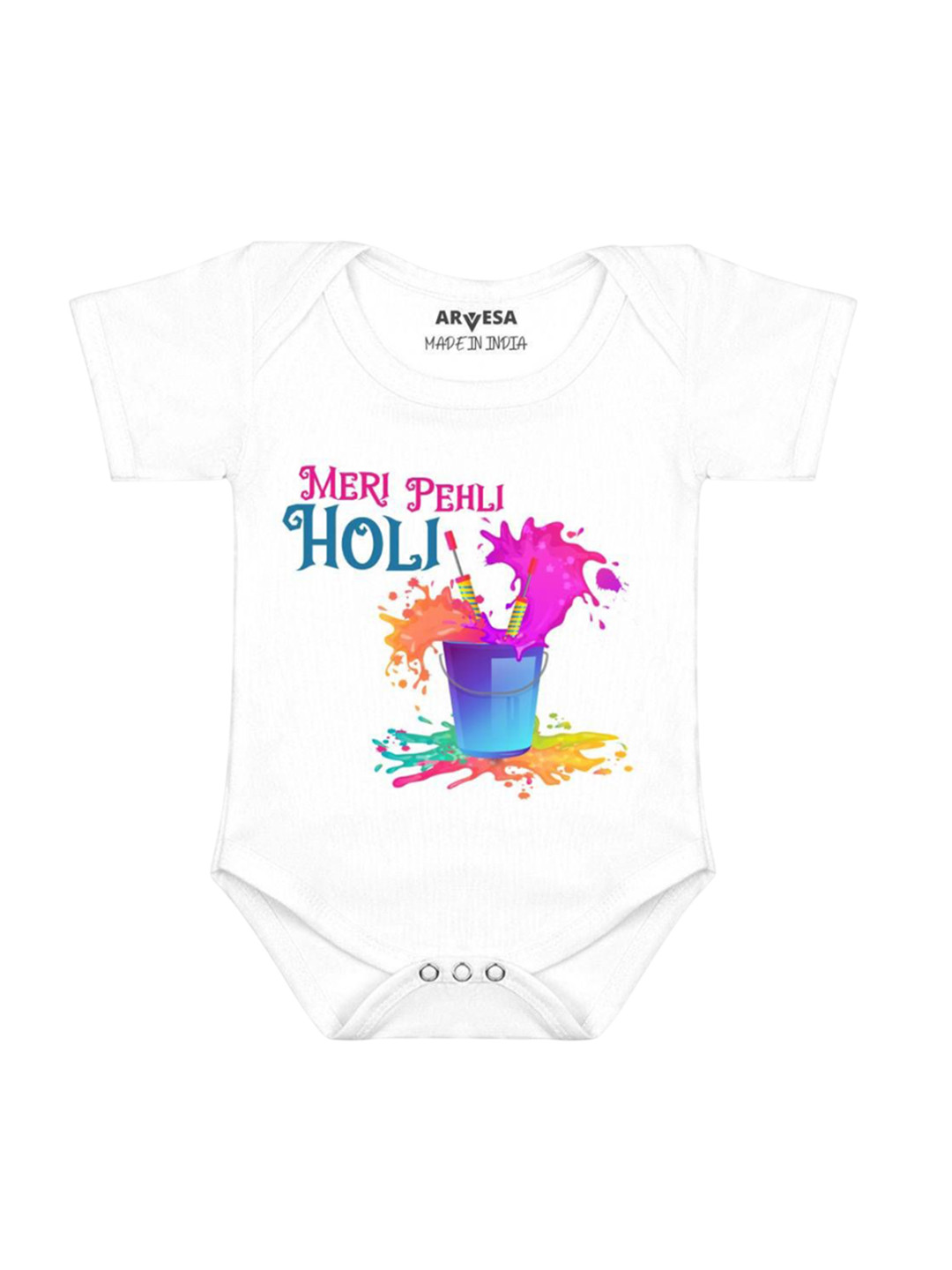 Arvesa Kids Meri Pehli Holi Printed Romper