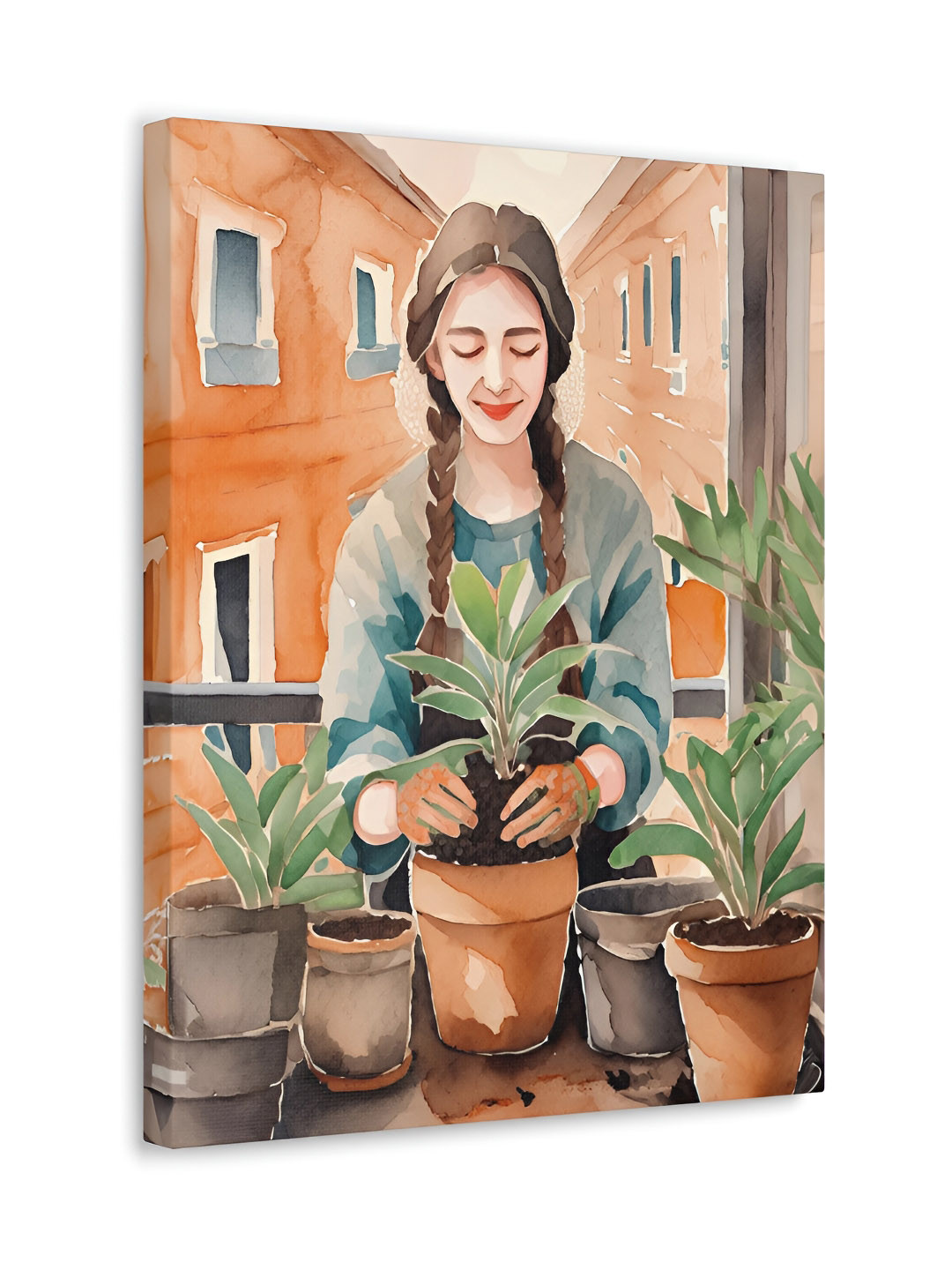 Sassyco Gardening Canvas Wall Rectangle Paintings Wall Art - 28x20In