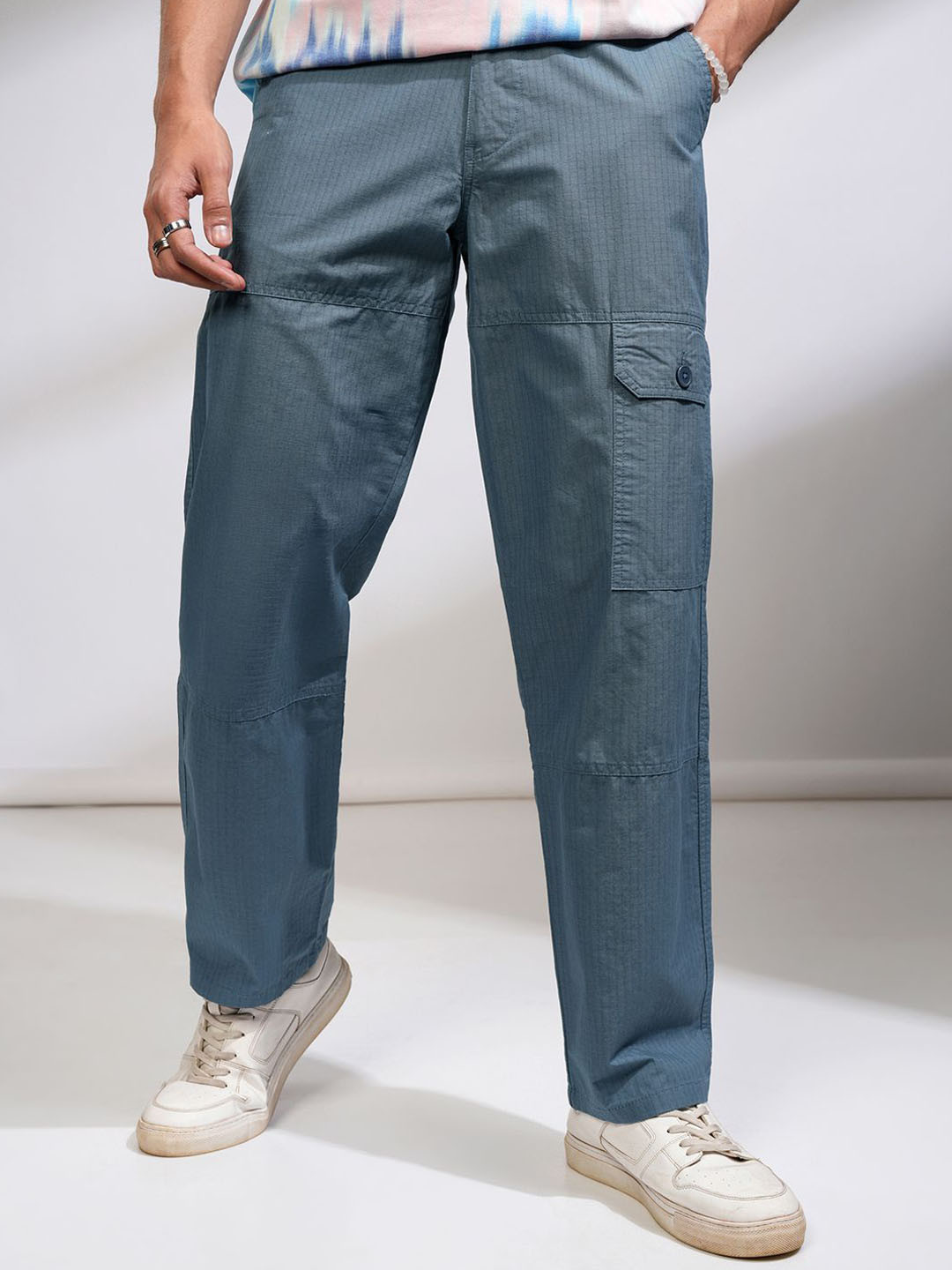 HIGHLANDER Men Ribstop Dobby Multi Pocket Cargo Pant