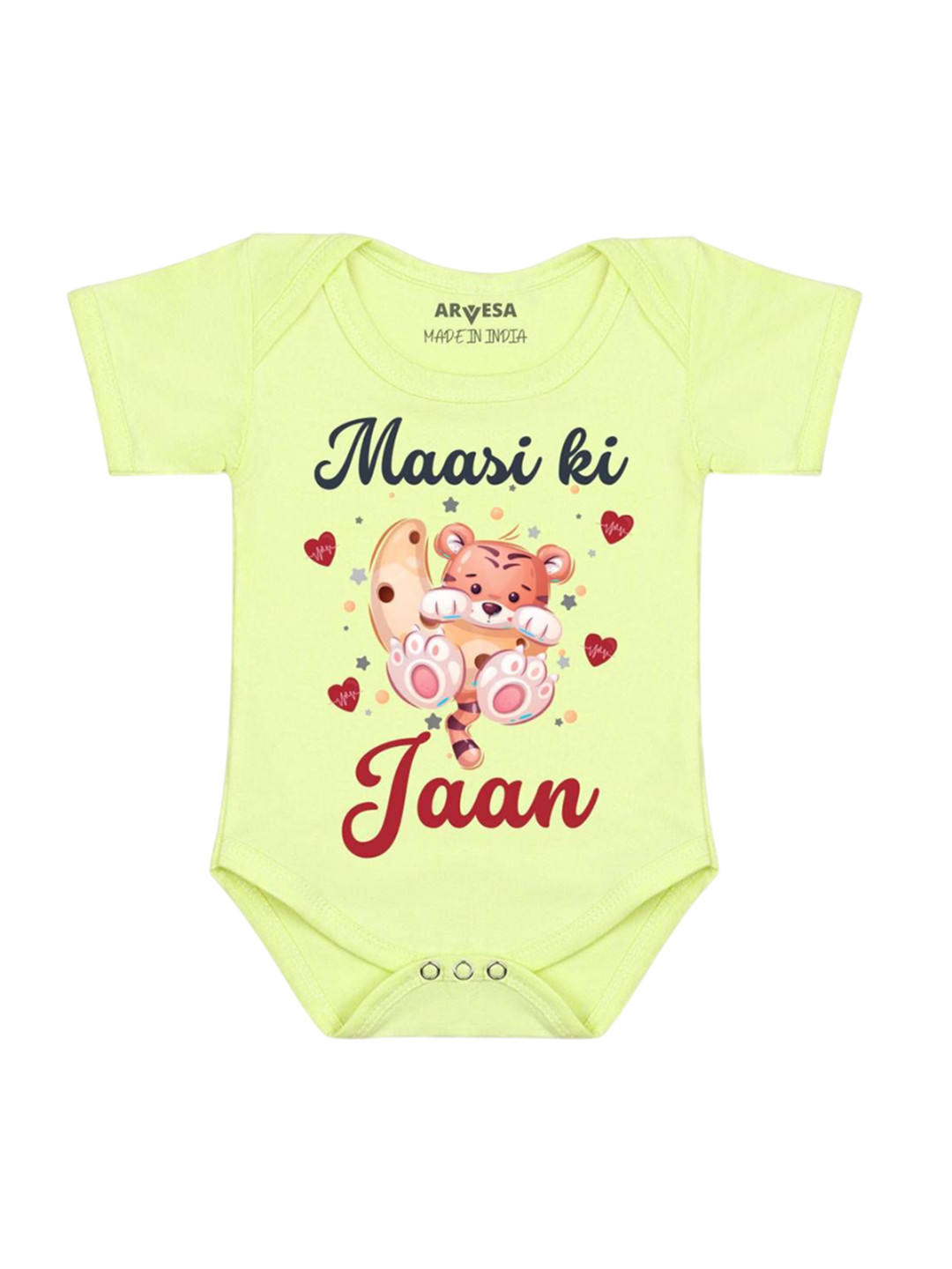 Arvesa Kids Maasi Ki Jaan Printed Envelope Neck Short Sleeves Bodysuit