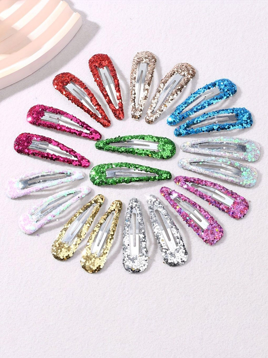 LYTIX Girls Set Of 10 Glitter Tic Tac Hair Clips Sparkling Glitter Tic Tac Hair Clips