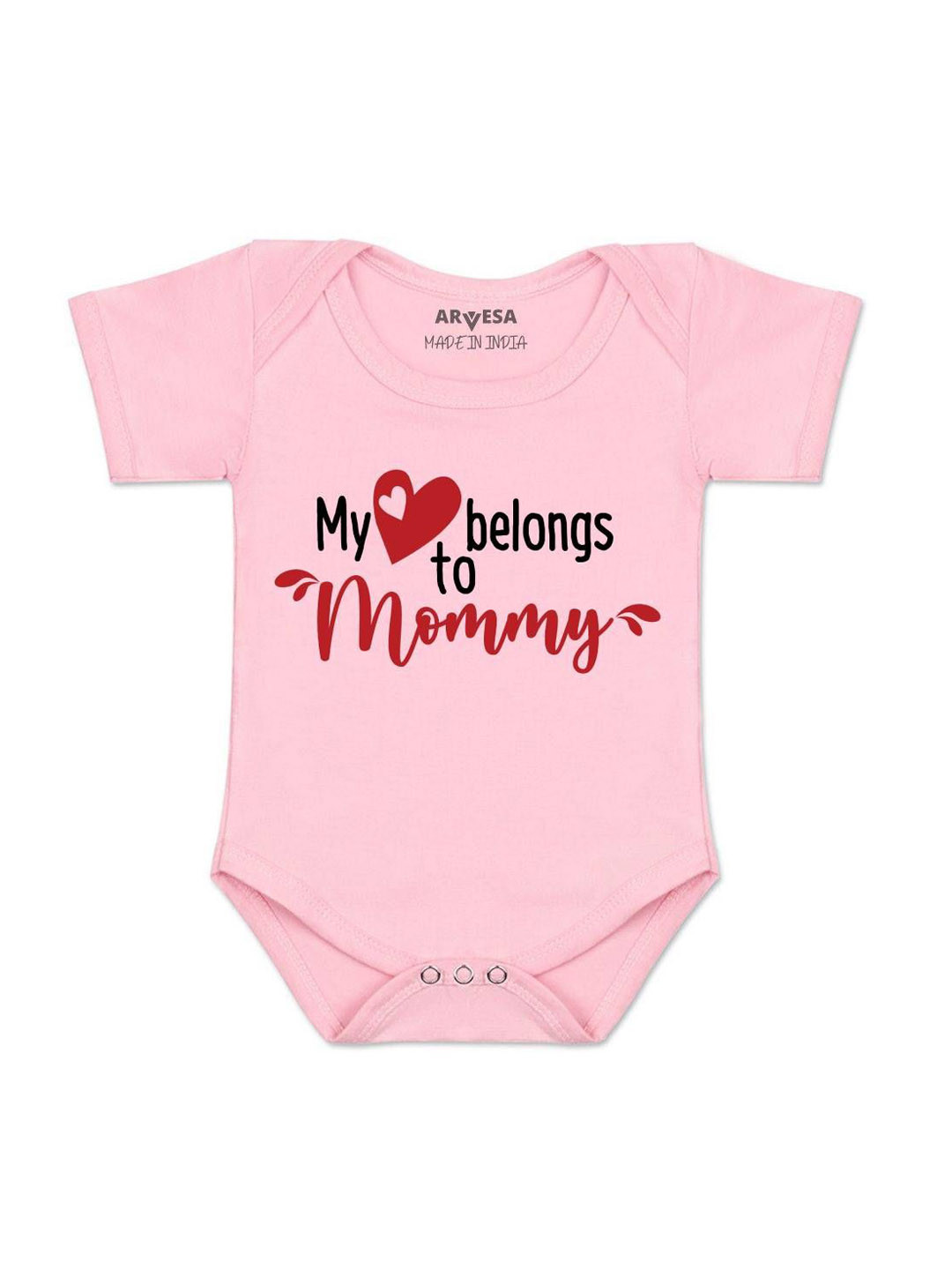 Arvesa Kids My Heart Beling To Mommy Printed Bodysuit