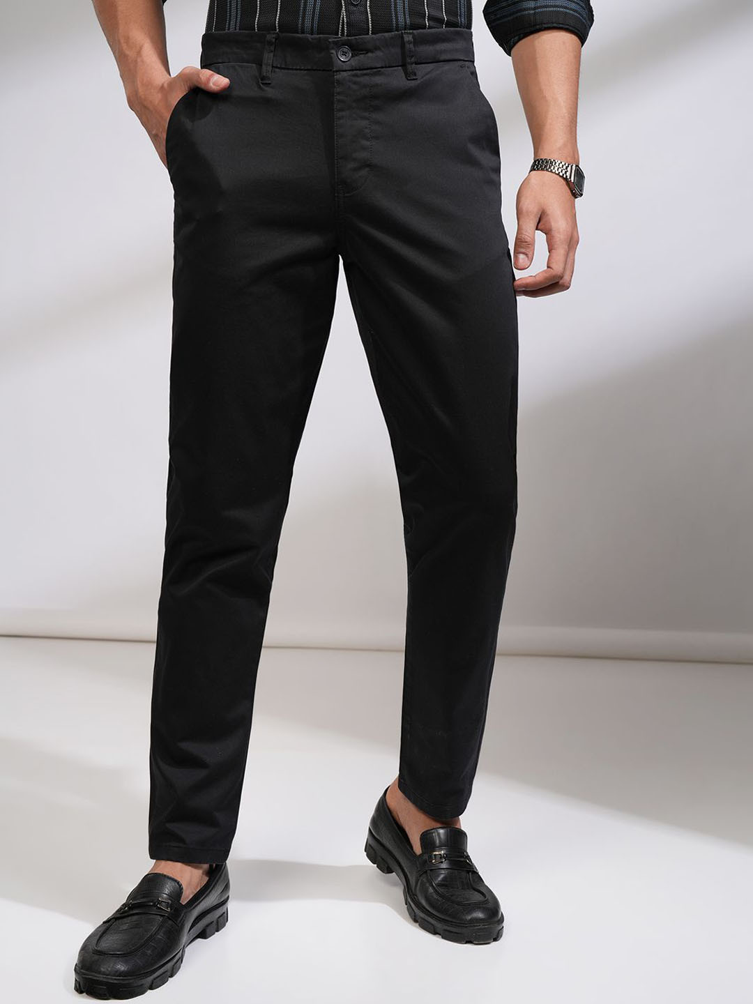 HIGHLANDER Men Premium Satin Chino Slim Fit Trouser