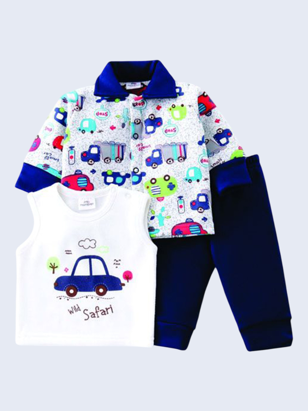 MOMS PET Infant Quirky Printed Shirt With Trouser & T-shirt