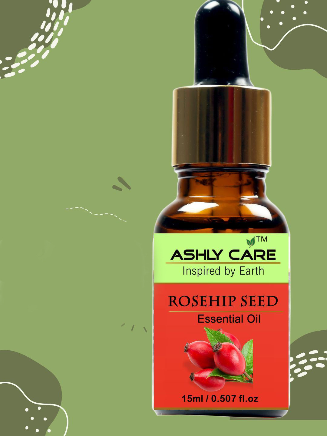 ASHLY CARE Cold Pressed Rosehip Seed Massage Oil For Face Skin & Hair - 15 ml
