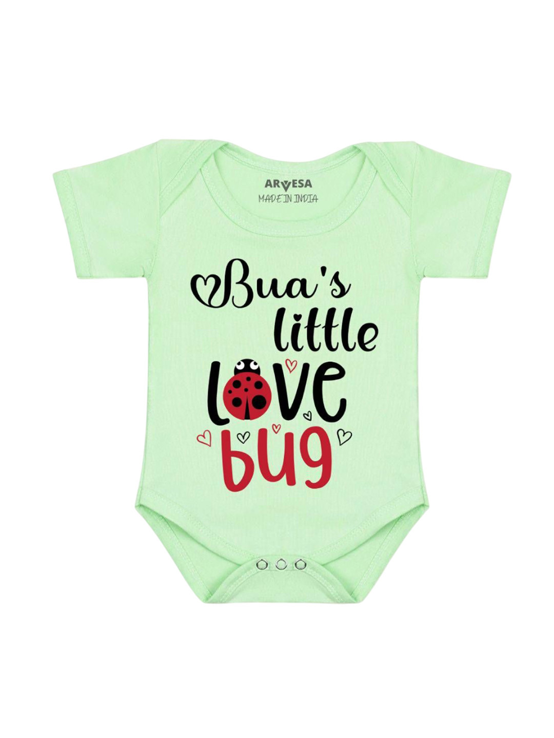 Arvesa Infants Kids Bua Little Love Bug Printed Cotton Bodysuit