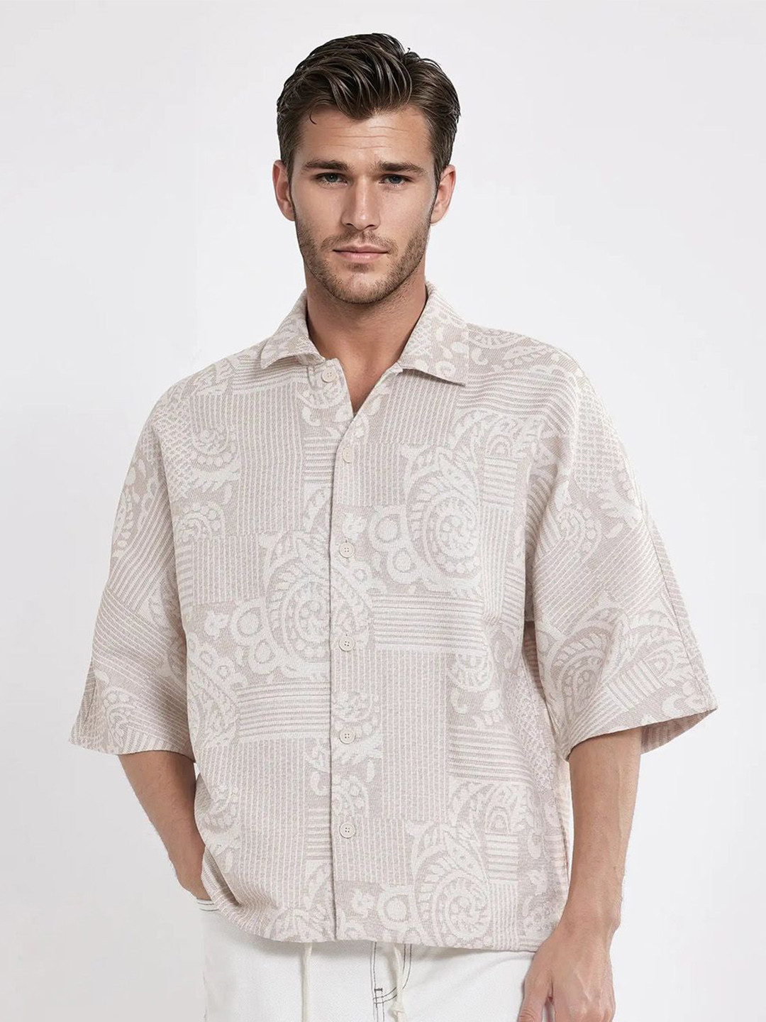 RARE RABBIT Men Floral Denim Jacket with Embroidered