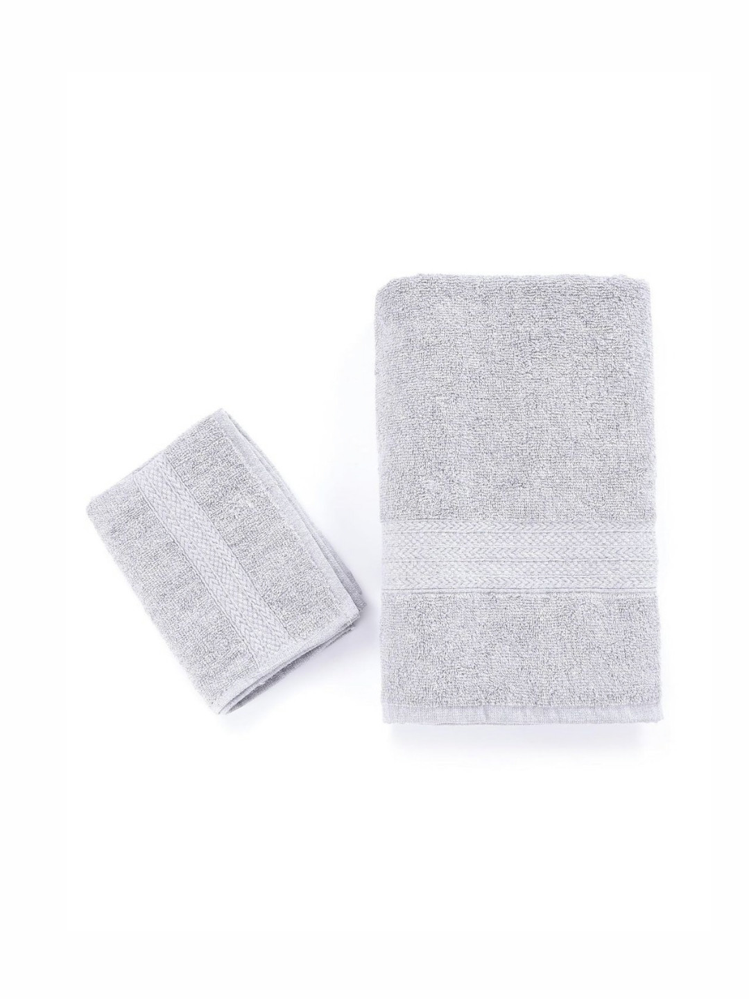 Crest Innovative Lives Grey 2 Pieces Pure Cotton 500 GSM Bath Towel