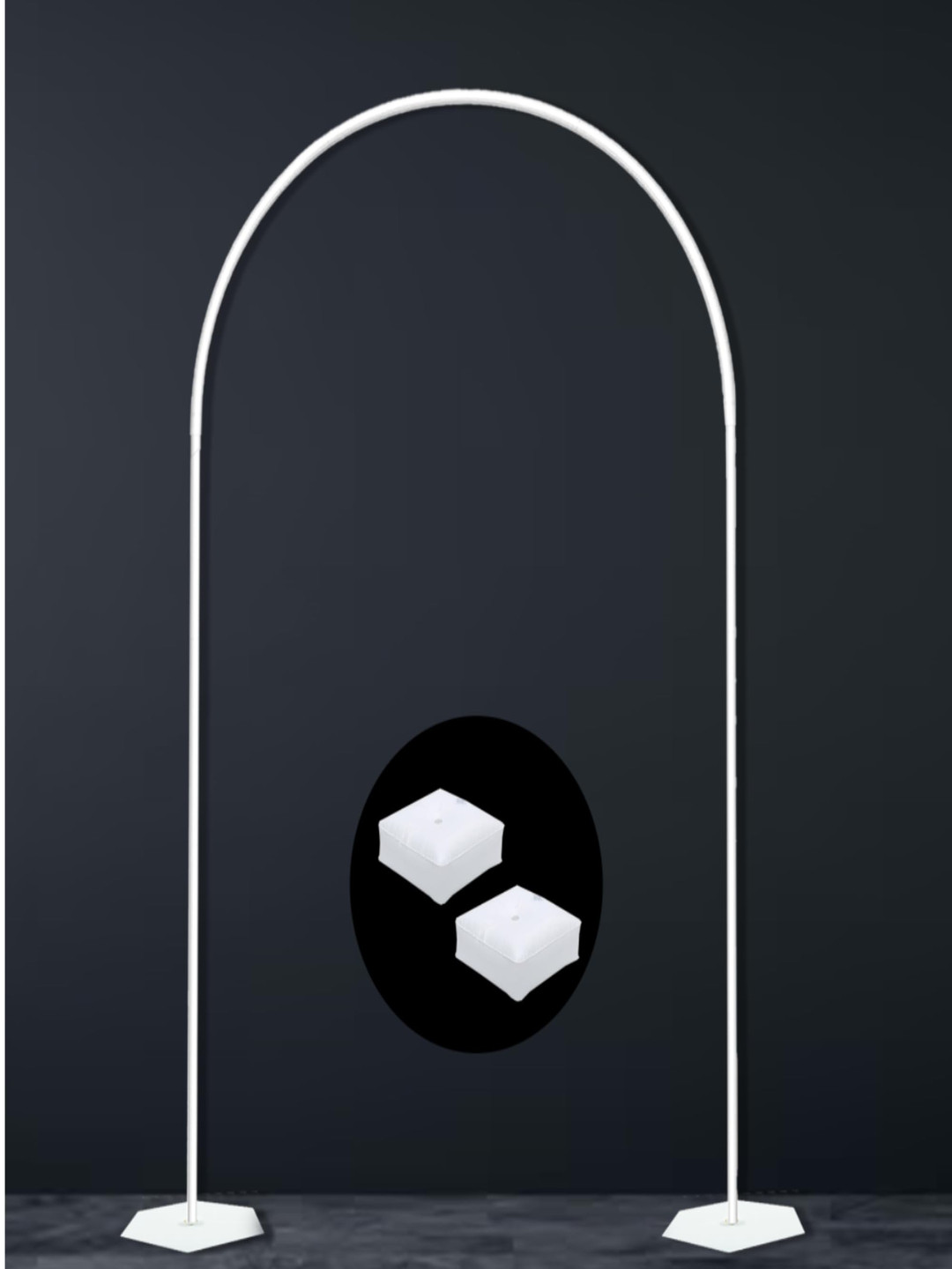 Special You White Arch Round Stand Decor