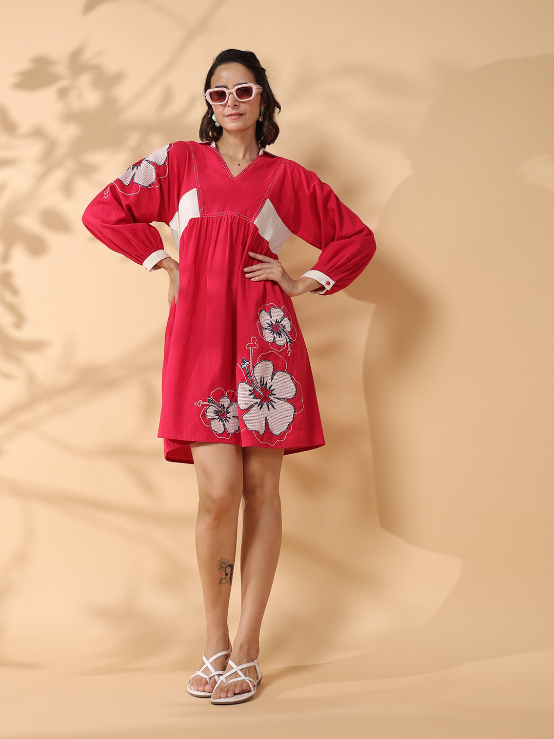 STIL O STITCH Flared Sleeve A-Line Dress