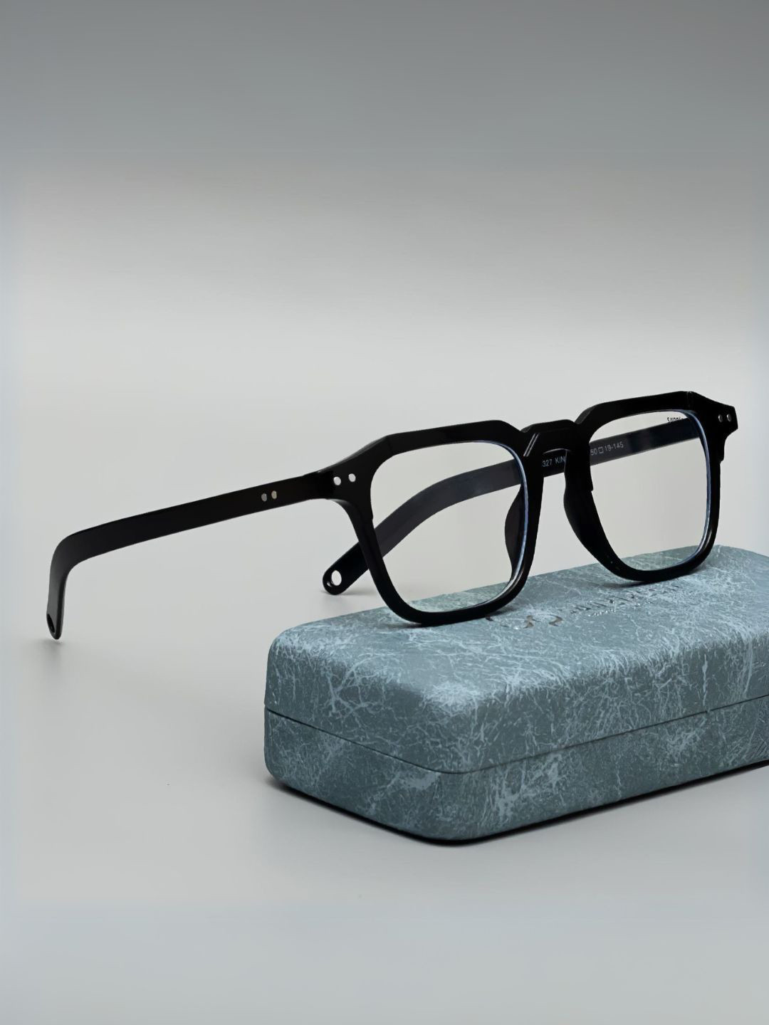 SUNGLASSIC Kingsman Black Clear Square Sunglasses