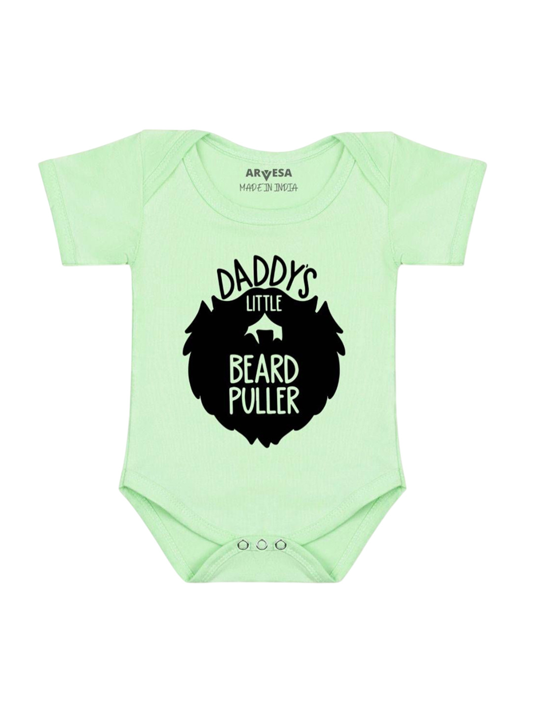 Arvesa Infants Kids Daddy Little Beard Puller Printed Cotton Bodysuit