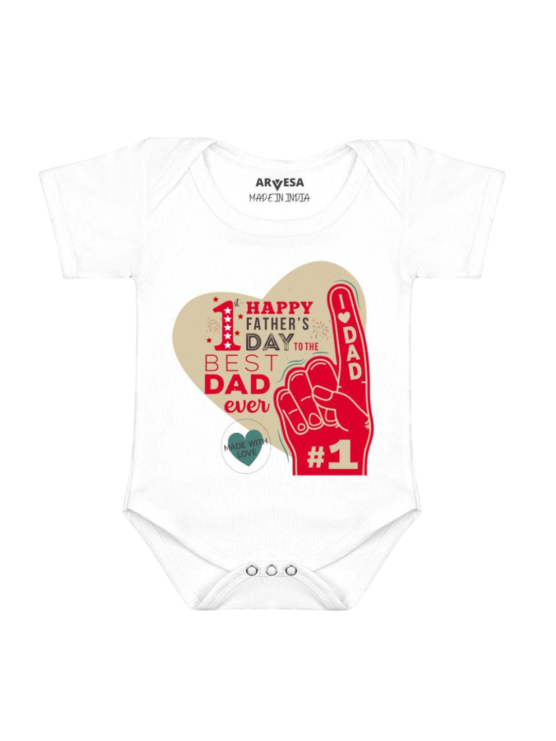 Arvesa Kids Happy Father Days Printed Baby Romper