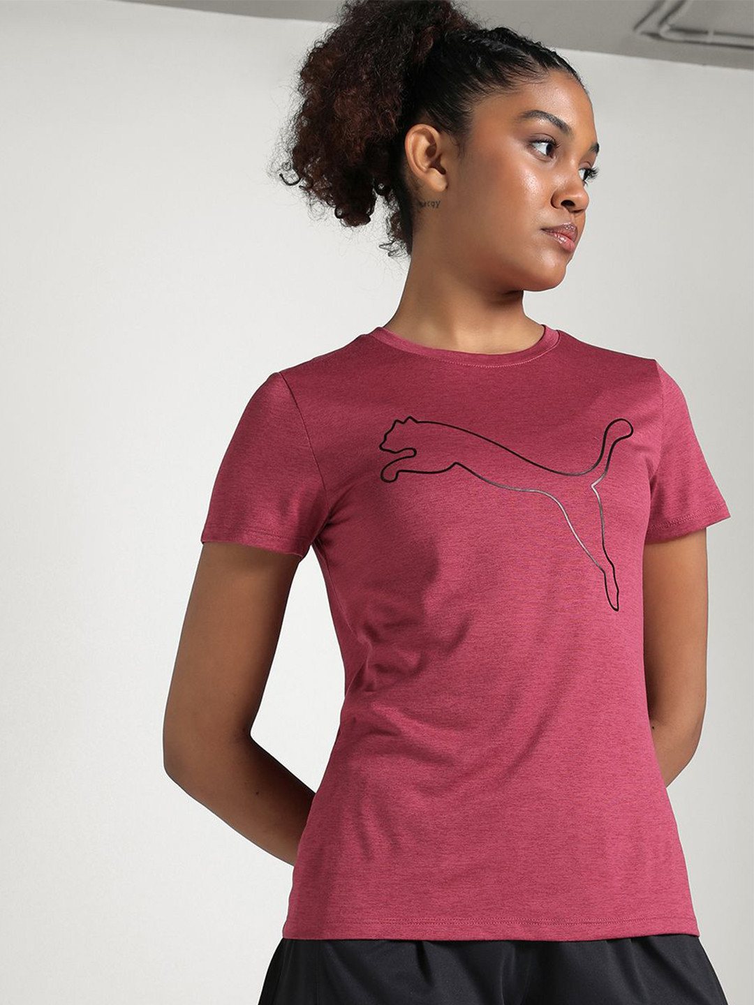 Puma Train All Day Heather Logo Women's Training Tee