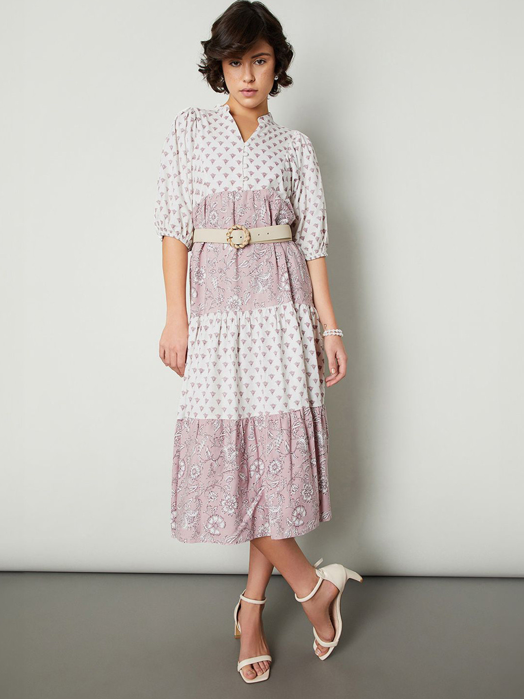 max Floral Print Puff Sleeve A-Line Maxi Dress