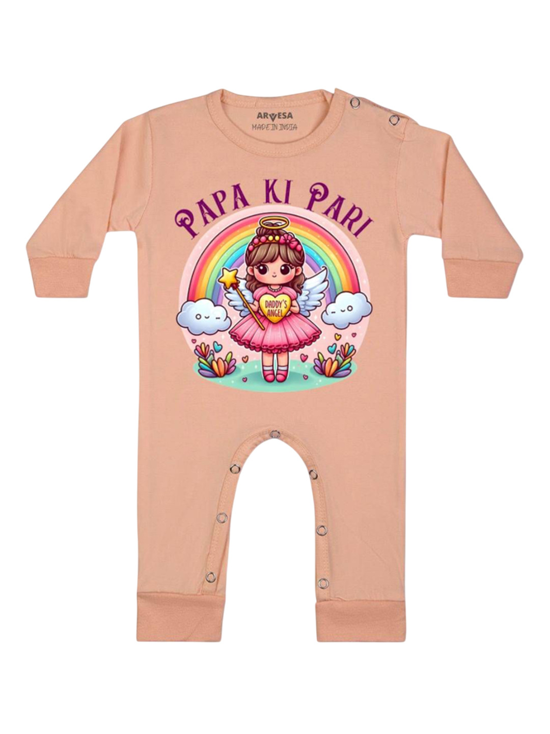 Arvesa Kids Papa Ki Pari Printed Baby Romper
