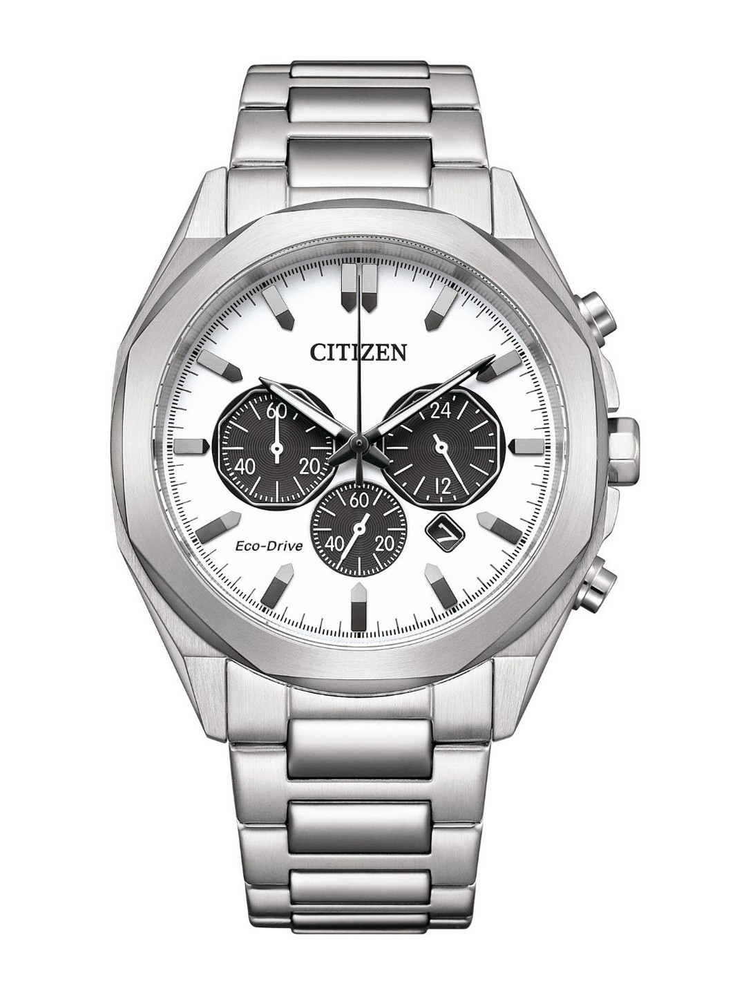 Citizen Men Embellished Dial & Stainless Steel Straps Analogue Eco Drive Watch CA4590-81A