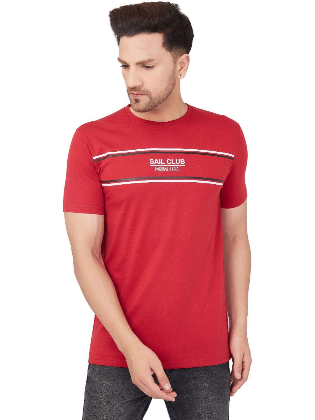 Ben Martin Men Printed Cut Outs Slim Fit T-shirt