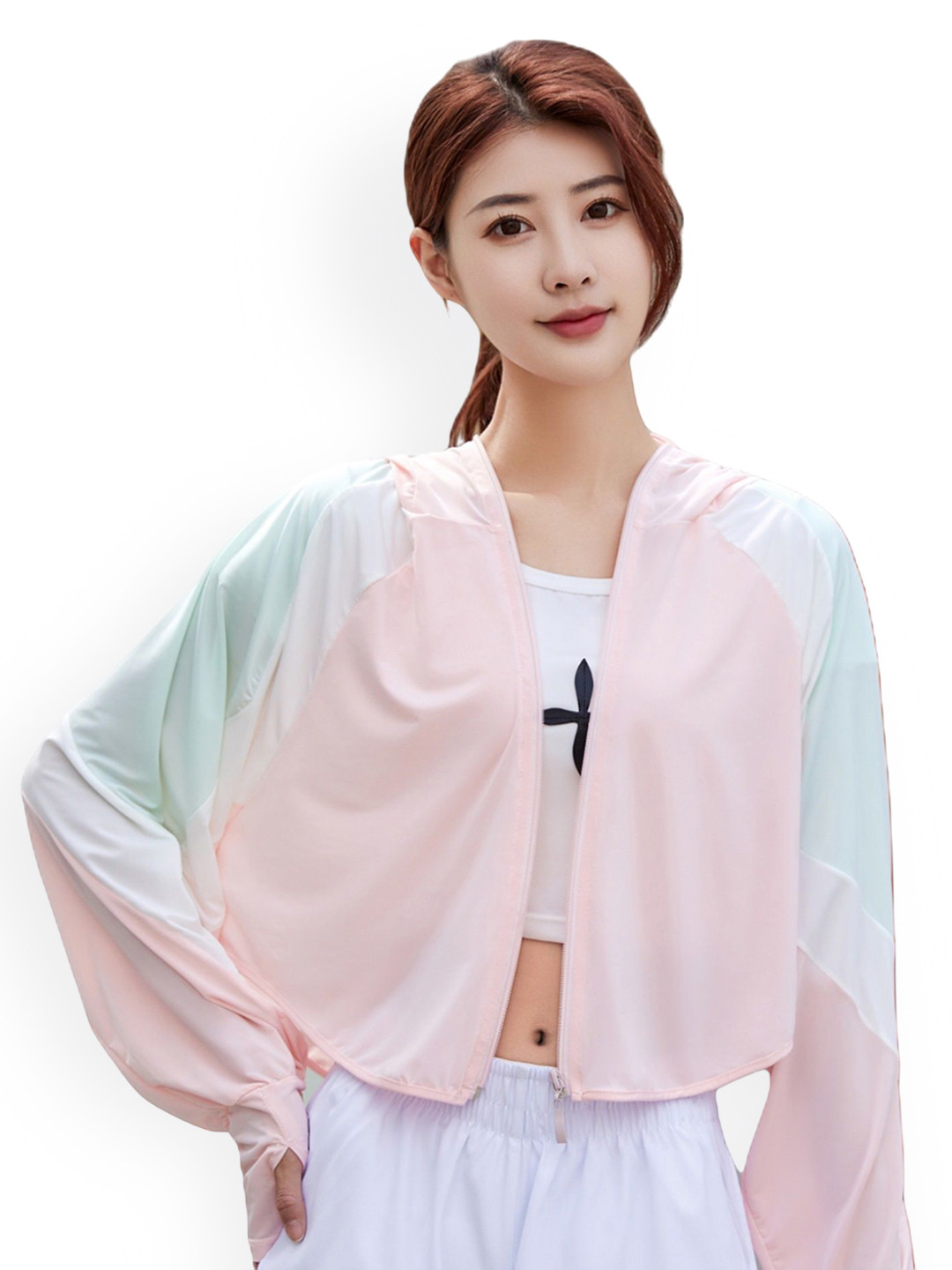 Alexvyan Pink Sun & UV Protection UPF Jacket With Visor