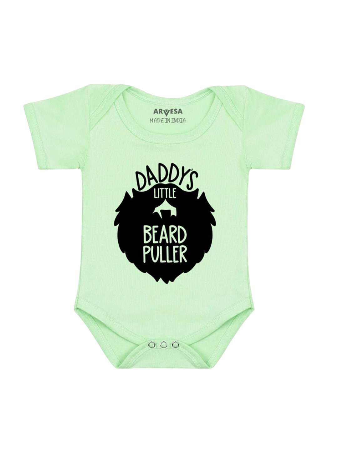 Arvesa Kids Daddy Little Beard Puller Printed Bodysuit