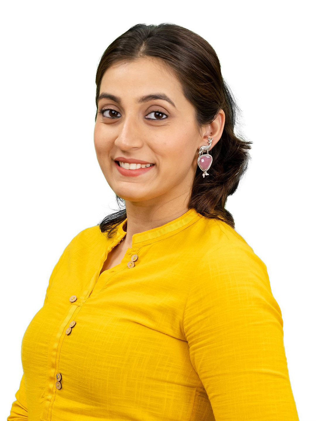 Shining Jewel - By Shivansh Silver-Plated Stones Studded & Pearls Beaded Deer Drop Earring