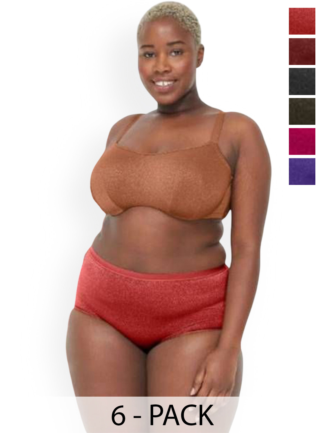 SHREE GANESH FASHION Pack Of 6 Cotton Bikini Briefs plus-ALL1-006-XL3