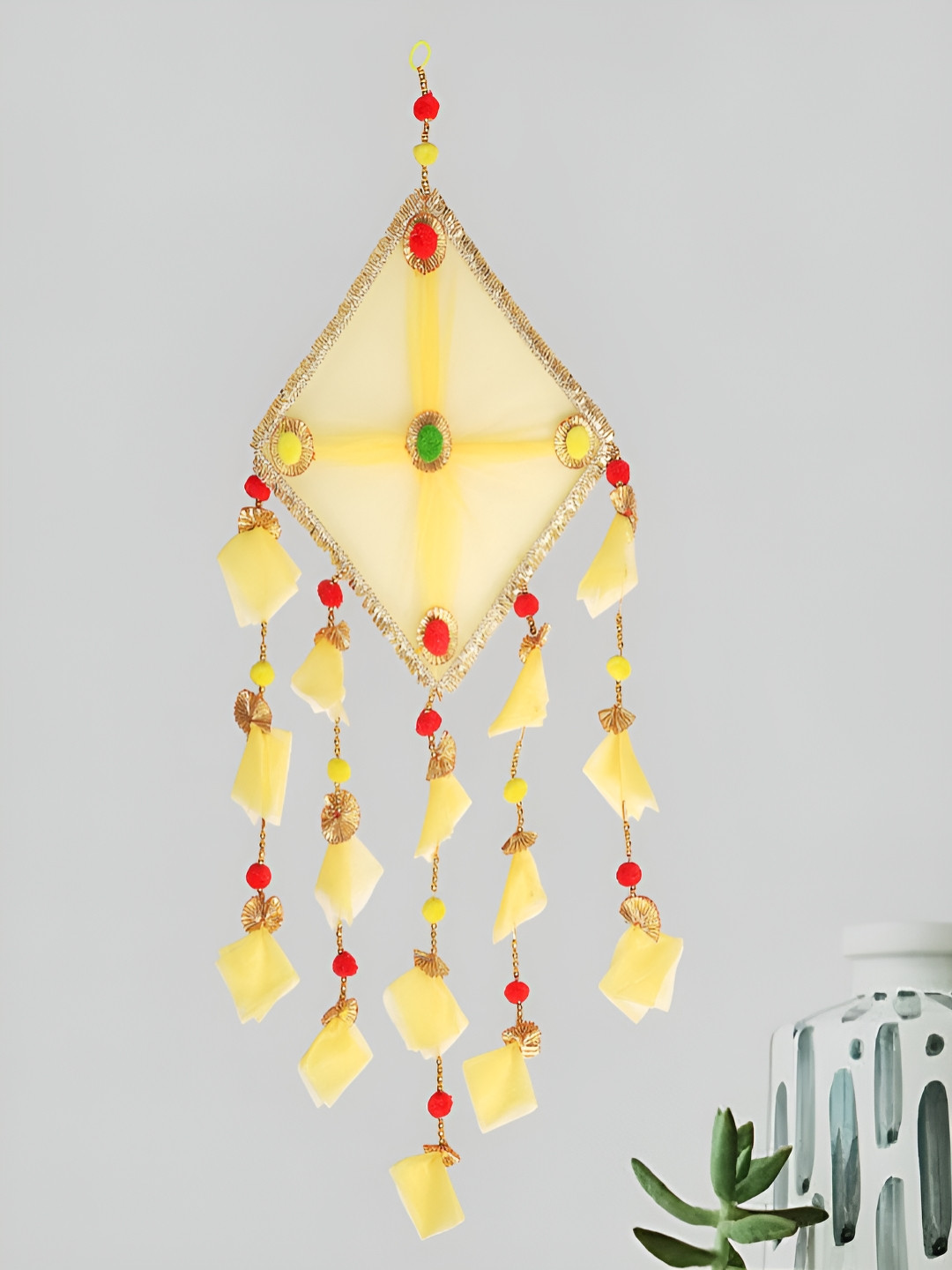 PROKART Premium Kite Hanging Decoration Fabric Tasselled Glossy Hall Wall Hangings-13.4In