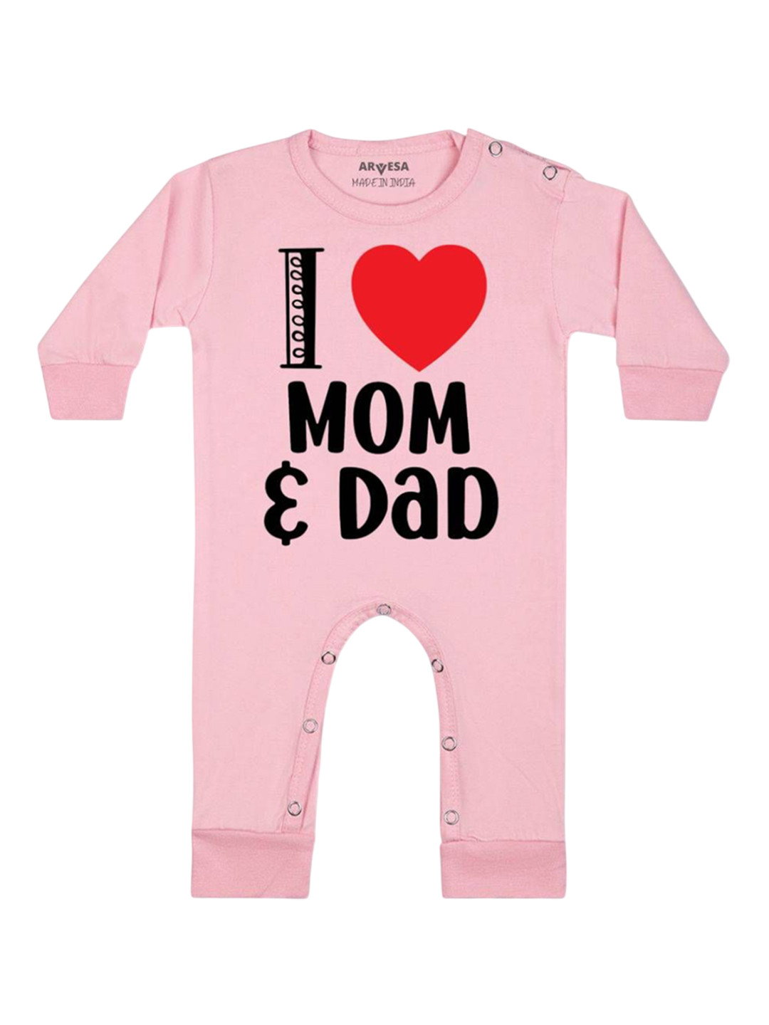 Arvesa Kids I Love Mom And Dad Printed Baby Romper