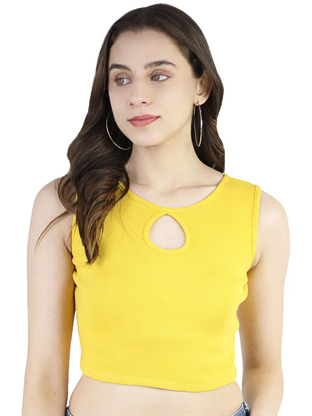 ARTYSKA Keyhole Neck Crop Top