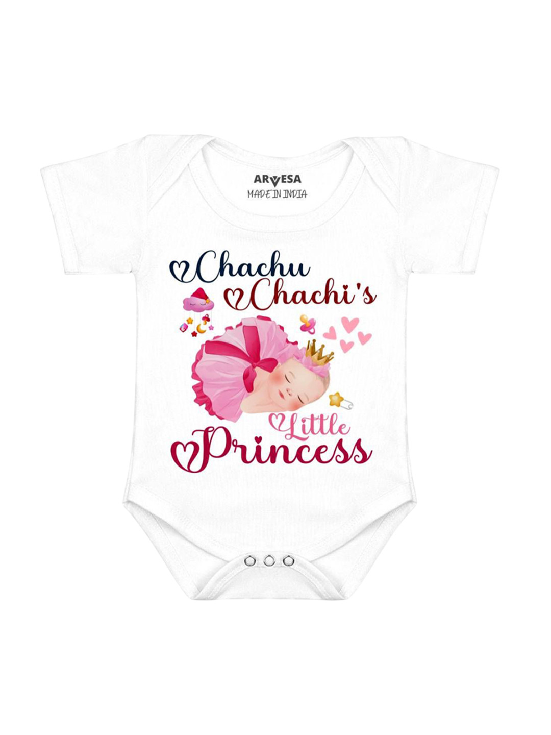 Arvesa Unisex Chachu Chachi'S Little Princess Printed Bodysuit