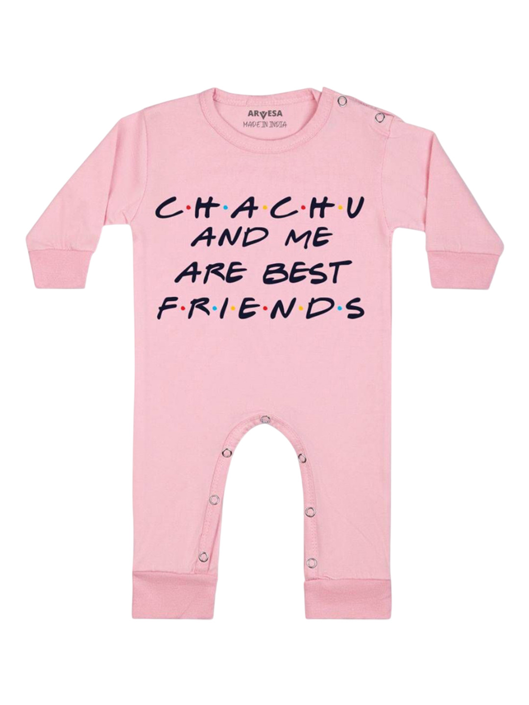 Arvesa Kids Chachu & Me Are Best Friend Printed Baby Romper