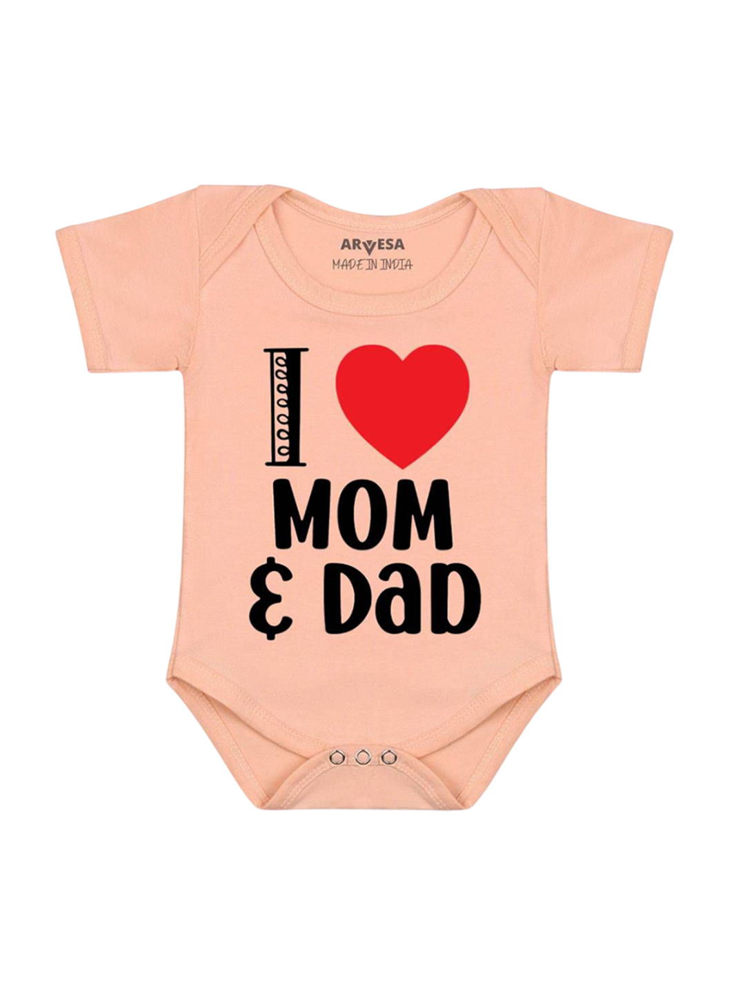Arvesa Kids I Love Mom And Dad Printed Cotton Bodysuit